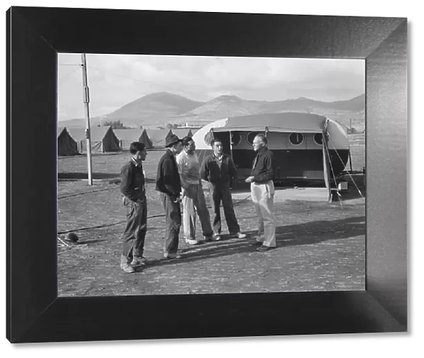 Four young migratory potato pickers... FSA camp, Merrill, Klamath County, Oregon, 1939. Creator: Dorothea Lange