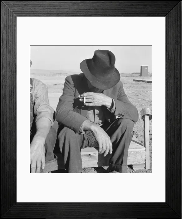 Framed Print : Was Nebraska farmer, now migrant farm worker in the West, Merrill, Klamath County, Oregon, 1939. Creator: Dorothea Lange Framed Print : Was Nebraska farmer, now migrant farm worker in the West, Merrill, Klamath County, Oregon, 1939. Creator: Dorothea Lange
