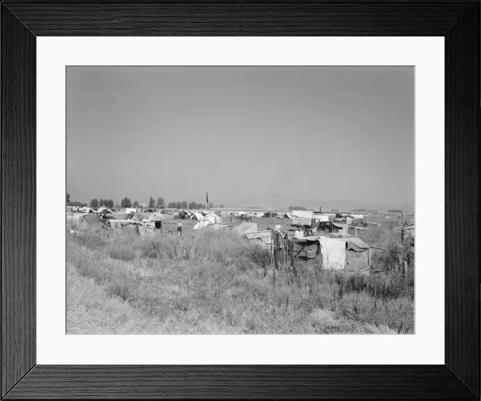 Framed Print : Families camped on flat before season opens... near Merrill, Klamath County, Oregon, 1939 Creator: Dorothea Lange Framed Print : Families camped on flat before season opens... near Merrill, Klamath County, Oregon, 1939 Creator: Dorothea Lange