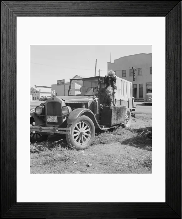 Framed Print : Family, one month from South Dakota, now on the road... Tulelake, Siskiyou County, California, 1939 Creator: Dorothea Lange Framed Print : Family, one month from South Dakota, now on the road... Tulelake, Siskiyou County, California, 1939 Creator: Dorothea Lange