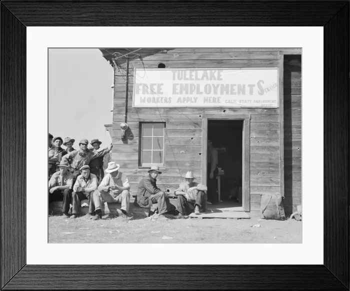 Framed Print : California State Employment Service office, Tulelake, Siskiyou County, California, 1939. Creator: Dorothea Lange Framed Print : California State Employment Service office, Tulelake, Siskiyou County, California, 1939. Creator: Dorothea Lange