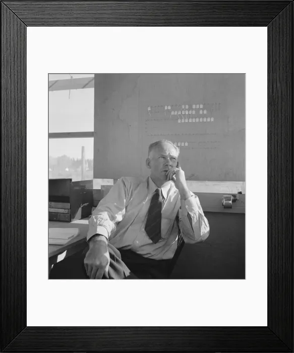 Framed Print : Manager of mobile unit (FSA), on day camp opened... Merrill, Klamath County, Oregon, 1939. Creator: Dorothea Lange Framed Print : Manager of mobile unit (FSA), on day camp opened... Merrill, Klamath County, Oregon, 1939. Creator: Dorothea Lange