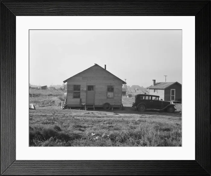Framed Print : Rural shack community on outskirts of town... near Klamath Falls, Oregon, 1939. Creator: Dorothea Lange Framed Print : Rural shack community on outskirts of town... near Klamath Falls, Oregon, 1939. Creator: Dorothea Lange