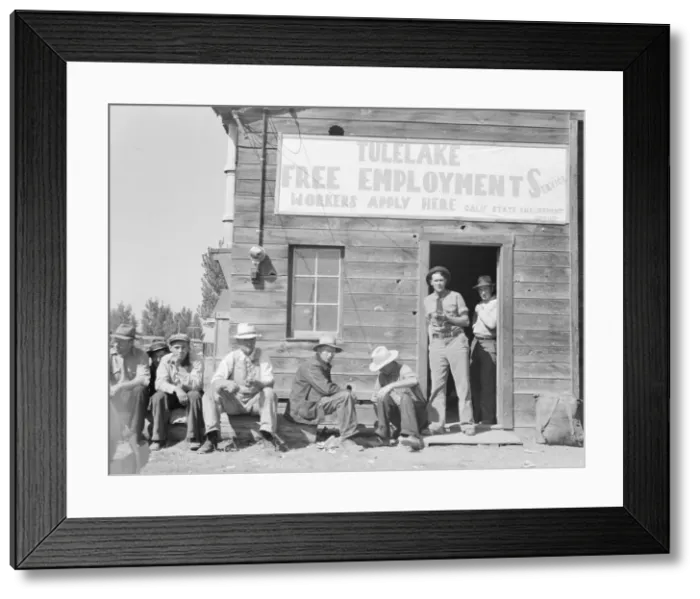 Framed Print : California State Employment Service office, Tulelake, Siskiyou County, California, 1939. Creator: Dorothea Lange Framed Print : California State Employment Service office, Tulelake, Siskiyou County, California, 1939. Creator: Dorothea Lange
