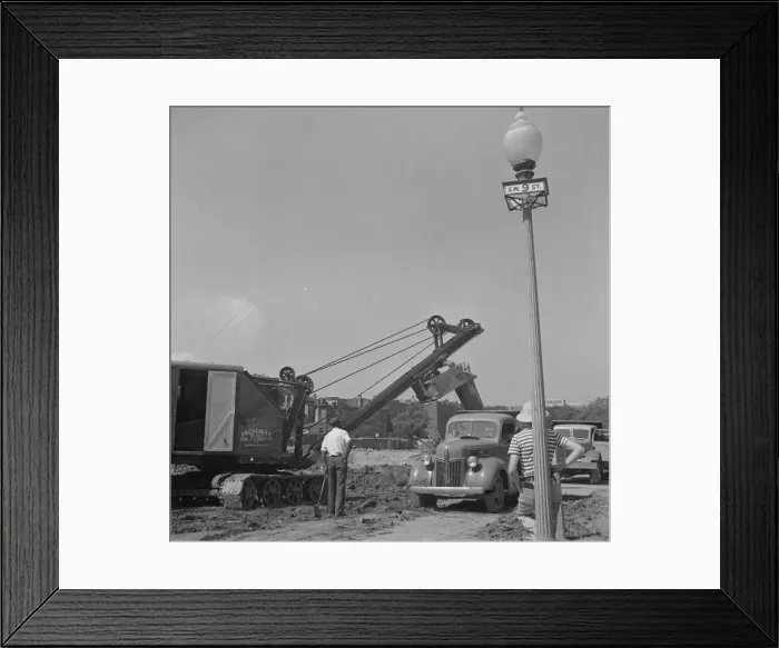 Framed Print : Possibly: Preparing the ground for the construction of emergency buildings... Washington, D.C, 1942 Creator: Gordon Parks Framed Print : Possibly: Preparing the ground for the construction of emergency buildings... Washington, D.C, 1942 Creator: Gordon Parks