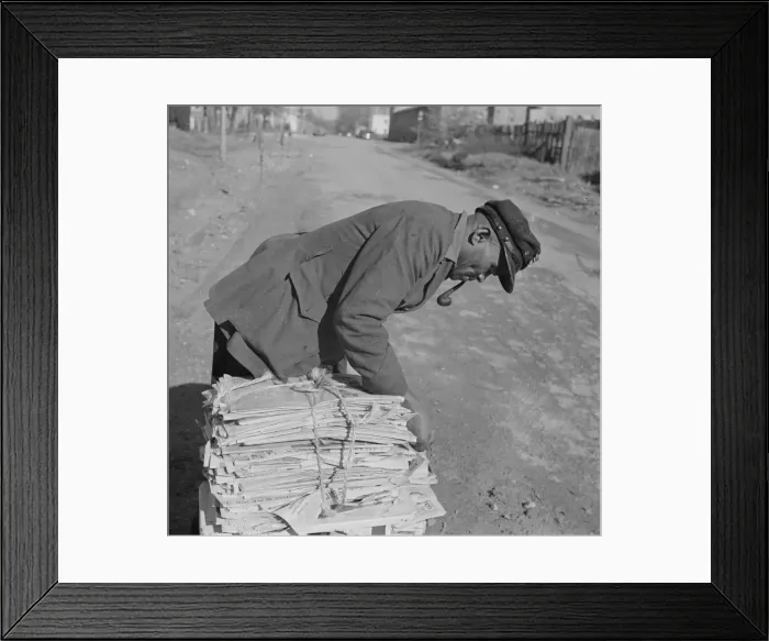 Framed Print : Mr. Venus Alsobrook, official salvage collector for the government, Washington, D. C. 1942. Creator: Gordon Parks Framed Print : Mr. Venus Alsobrook, official salvage collector for the government, Washington, D. C. 1942. Creator: Gordon Parks
