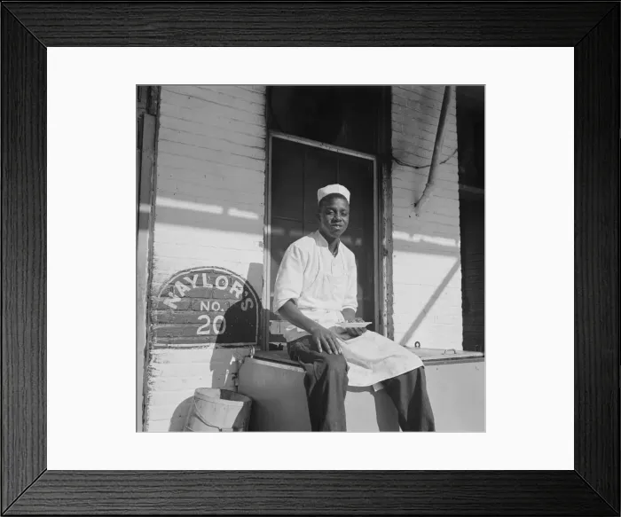 Framed Print : A dishwasher who works in a waterfront restaurant, Washington, D. C. 1942. Creator: Gordon Parks Framed Print : A dishwasher who works in a waterfront restaurant, Washington, D. C. 1942. Creator: Gordon Parks