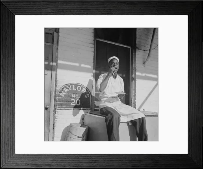 Framed Print : Washington, DC. A dishwasher who works in a waterfront restaurant, Washington, D. C. 1942. Creator: Gordon Parks Framed Print : Washington, DC. A dishwasher who works in a waterfront restaurant, Washington, D. C. 1942. Creator: Gordon Parks