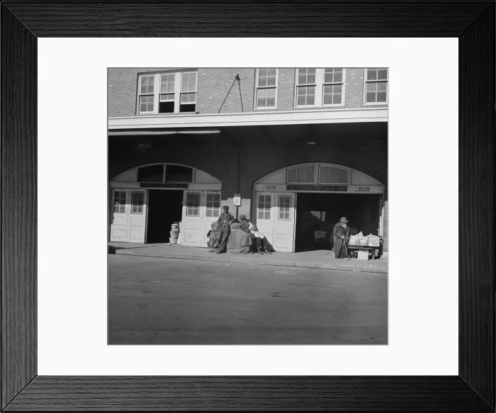 Framed Print : Waterfront fruit market, Washington, D. C. 1942. Creator: Gordon Parks
