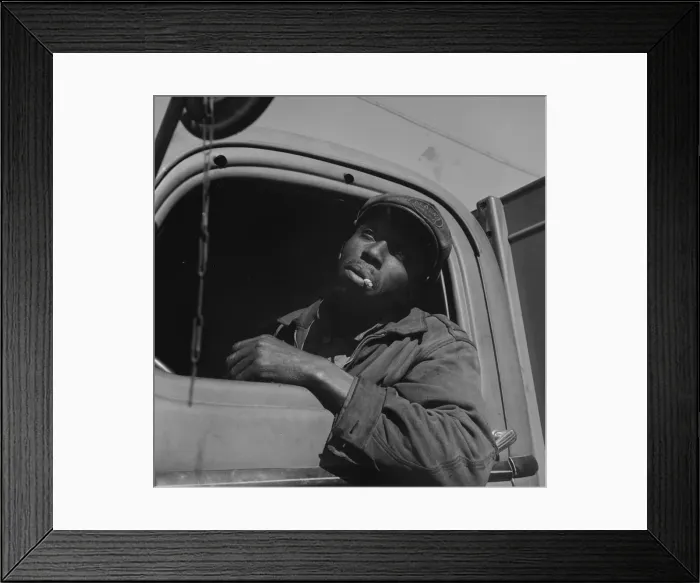 Framed Print : Truck driver for the Alaska Coal Company, Washington, D. C. 1942. Creator: Gordon Parks Framed Print : Truck driver for the Alaska Coal Company, Washington, D. C. 1942. Creator: Gordon Parks