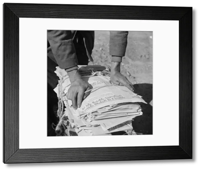 Framed Print : The hands of Mr. Venus Alsobrook, official salvage collector for the... Washington, D.C. 1942. Creator: Gordon Parks Framed Print : The hands of Mr. Venus Alsobrook, official salvage collector for the... Washington, D.C. 1942. Creator: Gordon Parks