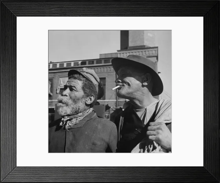 Framed Print : Whiskers'and Johnny Carrol, two familiar faces on the waterfront, Washington, D. C. 1942. Creator: Gordon Parks Framed Print : Whiskers'and Johnny Carrol, two familiar faces on the waterfront, Washington, D. C. 1942. Creator: Gordon Parks