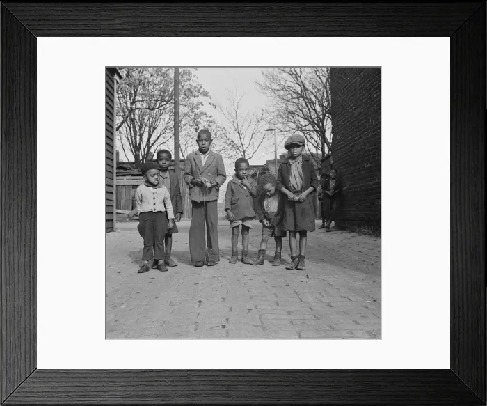 Framed Print : Neighborhood children, Washington (southwest section), D. C. 1942. Creator: Gordon Parks Framed Print : Neighborhood children, Washington (southwest section), D. C. 1942. Creator: Gordon Parks