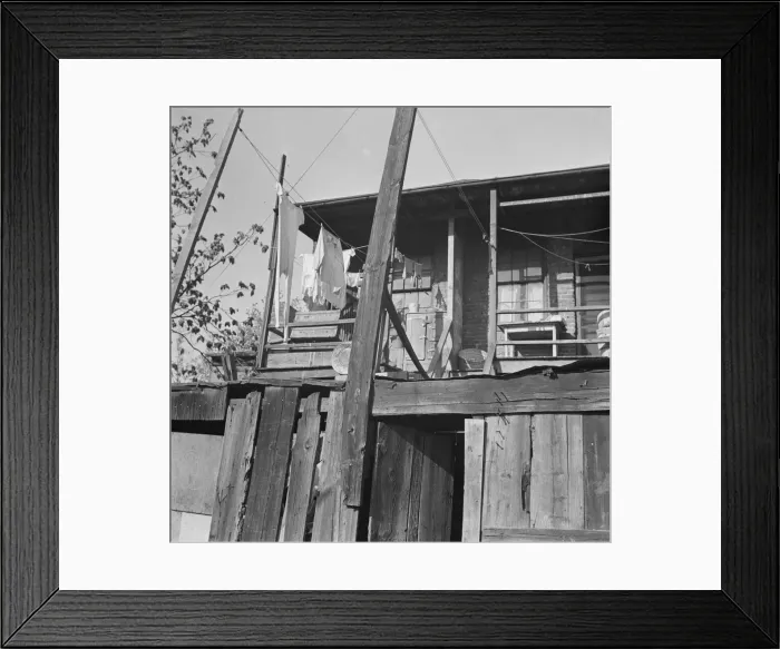 Framed Print : Detail of the structure of a Negro home, Washington (southwest section), D. C. 1942. Creator: Gordon Parks Framed Print : Detail of the structure of a Negro home, Washington (southwest section), D. C. 1942. Creator: Gordon Parks