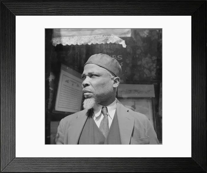 Framed Print : A follower of the late Marcus Garvey who started the Back to Africa'movement, New York, 1943. Creator: Gordon Parks Framed Print : A follower of the late Marcus Garvey who started the Back to Africa'movement, New York, 1943. Creator: Gordon Parks