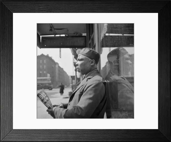 Framed Print : A follower of the late Marcus Garvey who started the Back to Africa'movement, New York, 1943. Creator: Gordon Parks Framed Print : A follower of the late Marcus Garvey who started the Back to Africa'movement, New York, 1943. Creator: Gordon Parks