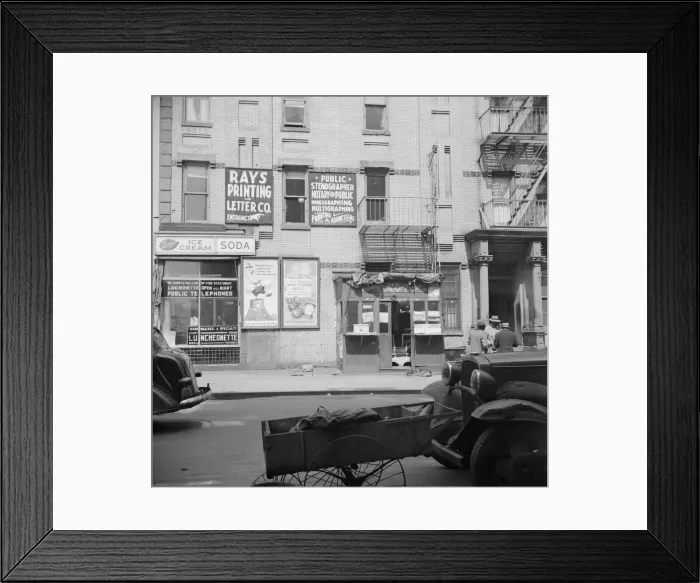 Framed Print : Scene in Harlem area, New York, 1943. Creator: Gordon Parks Framed Print : Scene in Harlem area, New York, 1943. Creator: Gordon Parks