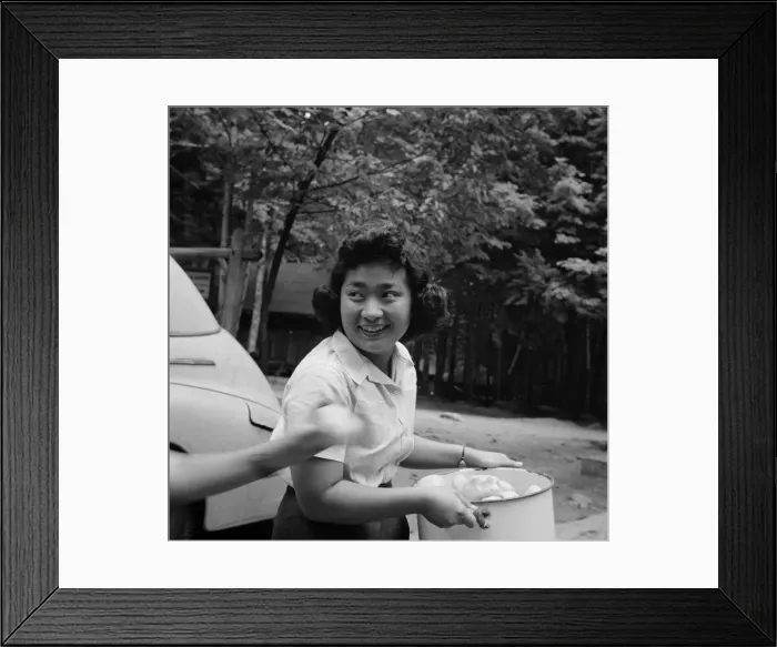 Framed Print : Miss Sumi Yumaguchi, Japanese dietican, Camp Ellen Marvin, Arden, New York, 1943. Creator: Gordon Parks Framed Print : Miss Sumi Yumaguchi, Japanese dietican, Camp Ellen Marvin, Arden, New York, 1943. Creator: Gordon Parks