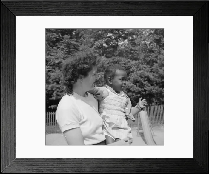 Framed Print : Mrs. Janet P. Murray with nursery school camper, Camp Ellen Marvin, Arden, New York, 1943. Creator: Gordon Parks Framed Print : Mrs. Janet P. Murray with nursery school camper, Camp Ellen Marvin, Arden, New York, 1943. Creator: Gordon Parks