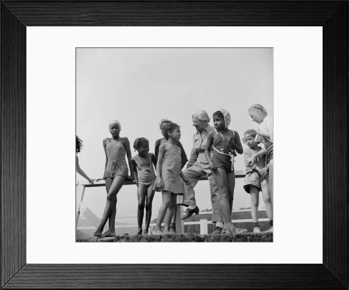 Framed Print : Mrs. Addie C. Cox, director, Camp Christmas Seals, Haverstraw, New York, 1943. Creator: Gordon Parks Framed Print : Mrs. Addie C. Cox, director, Camp Christmas Seals, Haverstraw, New York, 1943. Creator: Gordon Parks