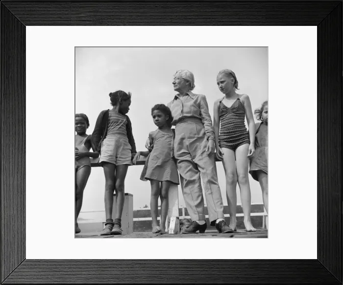 Framed Print : Mrs. Addie C. Cox, director, Camp Christmas Seals, Haverstraw, New York, 1943. Creator: Gordon Parks Framed Print : Mrs. Addie C. Cox, director, Camp Christmas Seals, Haverstraw, New York, 1943. Creator: Gordon Parks