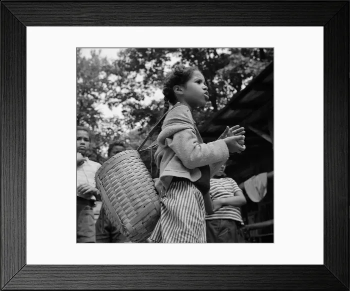 Framed Print : Michailyn calling her buddie Marie at Camp Fern Rock, Bear Mountain, New York, 1943 Creator: Gordon Parks Framed Print : Michailyn calling her buddie Marie at Camp Fern Rock, Bear Mountain, New York, 1943 Creator: Gordon Parks
