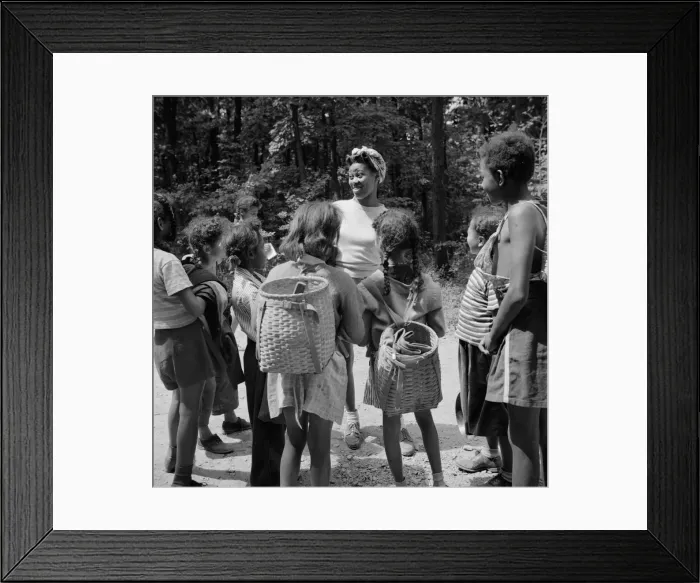 Framed Print : Campers hiking at Camp Fern Rock, Bear Mountain, New York, 1943. Creator: Gordon Parks