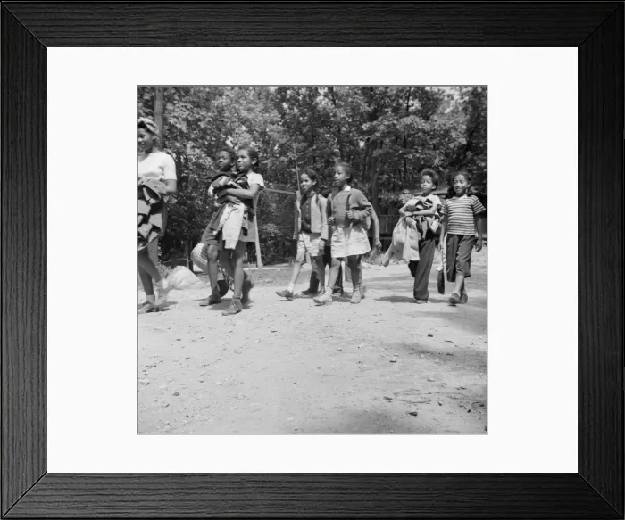 Framed Print : Campers returning from a days hike at Camp Fern Rock, Bear Mountain, New York, 1943 Creator: Gordon Parks Framed Print : Campers returning from a days hike at Camp Fern Rock, Bear Mountain, New York, 1943 Creator: Gordon Parks