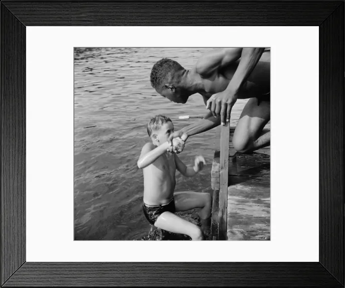 Framed Print : A scene at the swimming dock, Camp Nathan Hale, Southfields, New York, 1943 Creator: Gordon Parks Framed Print : A scene at the swimming dock, Camp Nathan Hale, Southfields, New York, 1943 Creator: Gordon Parks