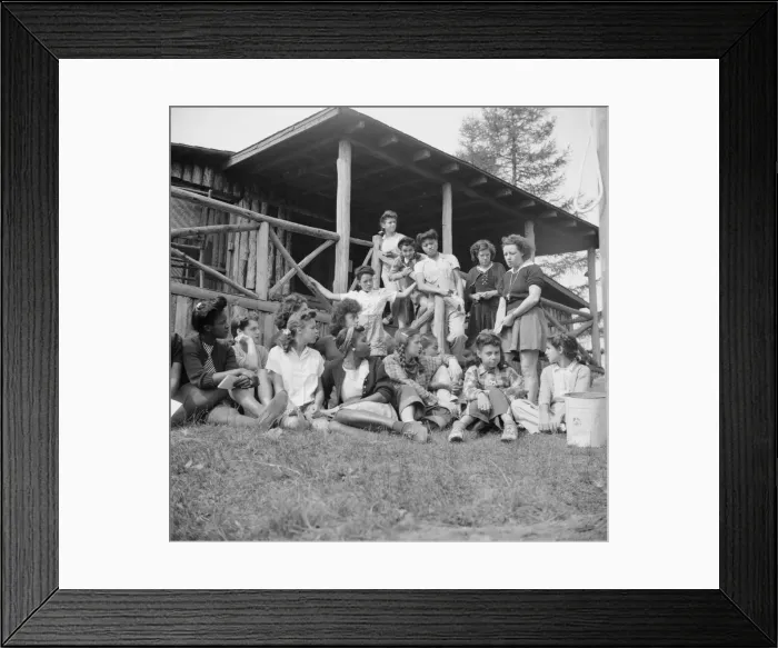 Framed Print : Planning a days activity at Camp Gaylord White, Arden, New York, 1943. Creator: Gordon Parks Framed Print : Planning a days activity at Camp Gaylord White, Arden, New York, 1943. Creator: Gordon Parks