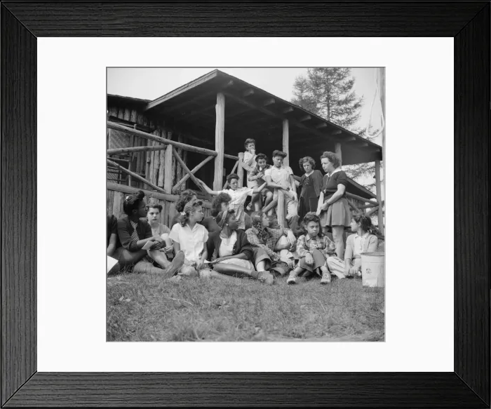 Framed Print : Planning a days activity at Camp Gaylord White, Arden, New York, 1943. Creator: Gordon Parks Framed Print : Planning a days activity at Camp Gaylord White, Arden, New York, 1943. Creator: Gordon Parks