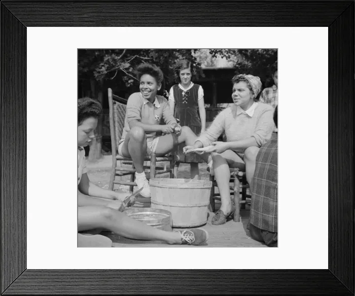 Framed Print : Campers helping with the kitchen work at Camp Gaylord White, Arden, New York, 1943. Creator: Gordon Parks Framed Print : Campers helping with the kitchen work at Camp Gaylord White, Arden, New York, 1943. Creator: Gordon Parks