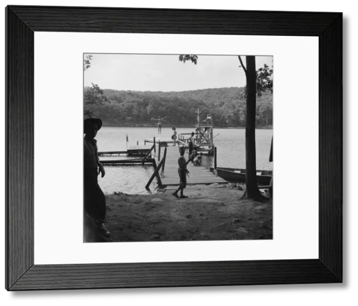 Framed Print : The lake and swimming activities at Camp Nathan Hale, Southfields, New York, 1943 Creator: Gordon Parks Framed Print : The lake and swimming activities at Camp Nathan Hale, Southfields, New York, 1943 Creator: Gordon Parks