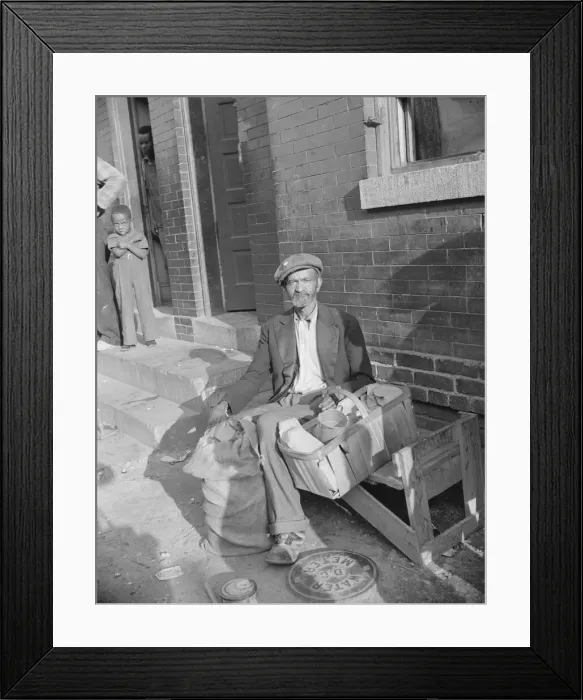 Framed Print : An old peanut vendor on Seaton Road, Washington, D. C. 1942. Creator: Gordon Parks Framed Print : An old peanut vendor on Seaton Road, Washington, D. C. 1942. Creator: Gordon Parks