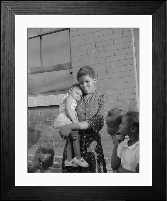 Framed Print : Young girl with her sister who live on Seaton Road, Washington, D. C. 1942. Creator: Gordon Parks Framed Print : Young girl with her sister who live on Seaton Road, Washington, D. C. 1942. Creator: Gordon Parks