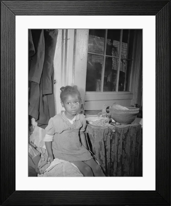 Framed Print : Young girl who lives near the Capitol, Washington, D. C. 1942. Creator: Gordon Parks Framed Print : Young girl who lives near the Capitol, Washington, D. C. 1942. Creator: Gordon Parks