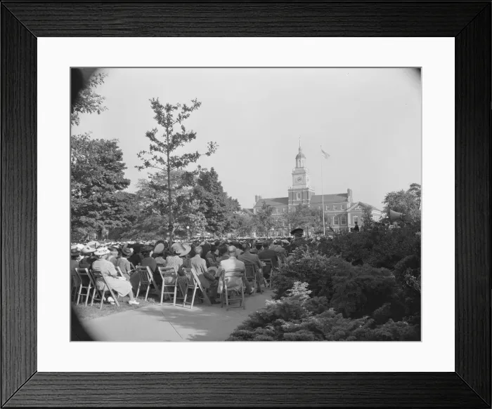 Framed Print : Audience at commencement exercises at Howard University, Washington, D. C, 1942. Creator: Gordon Parks Framed Print : Audience at commencement exercises at Howard University, Washington, D. C, 1942. Creator: Gordon Parks