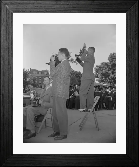 Framed Print : Photographers from the Negro press at Howard University commencement... Washington, D.C, 1942. Creator: Gordon Parks Framed Print : Photographers from the Negro press at Howard University commencement... Washington, D.C, 1942. Creator: Gordon Parks