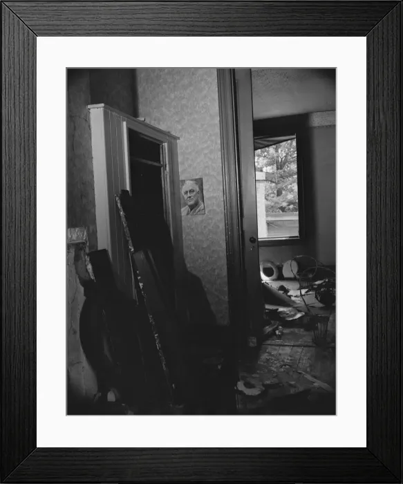 Framed Print : Interior of house being wrecked on Independence Avenue, Washington, D. C, 1942. Creator: Gordon Parks Framed Print : Interior of house being wrecked on Independence Avenue, Washington, D. C, 1942. Creator: Gordon Parks