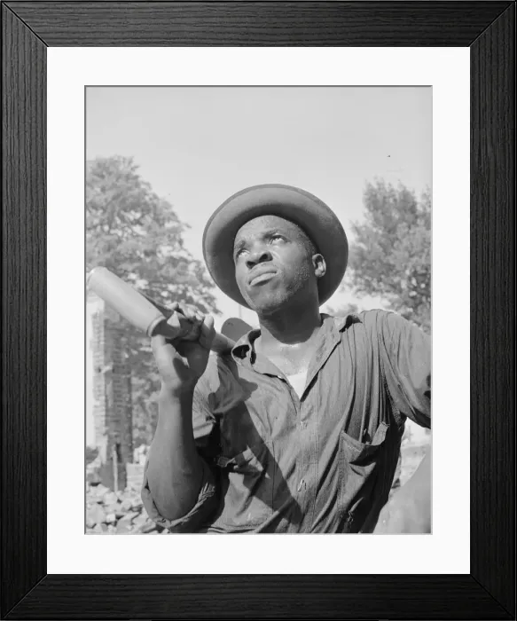 Framed Print : Laborer listening to instructions of wrecking company foreman... Washington, D.C, 1942. Creator: Gordon Parks Framed Print : Laborer listening to instructions of wrecking company foreman... Washington, D.C, 1942. Creator: Gordon Parks