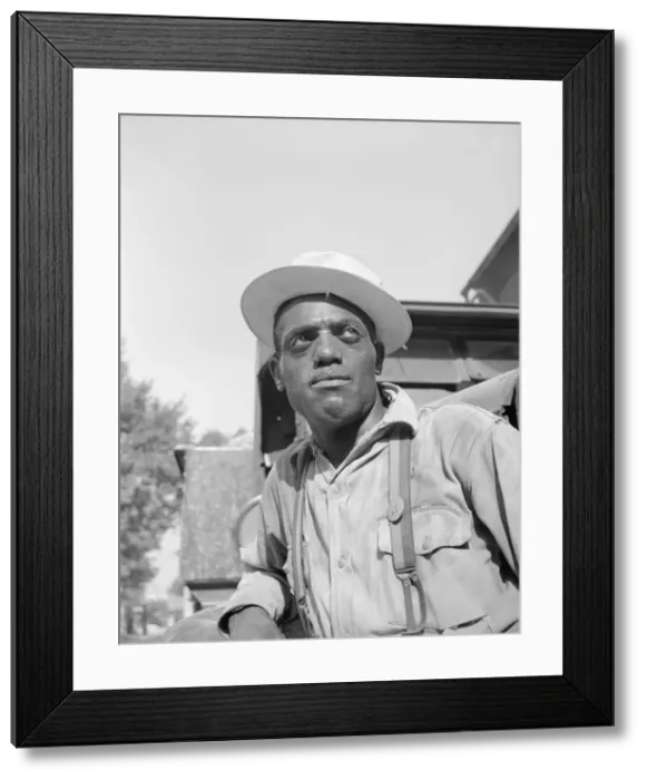 Framed Print : Laborer listening to instructions being given by a section foreman, Washington, D. C, 1942. Creator: Gordon Parks Framed Print : Laborer listening to instructions being given by a section foreman, Washington, D. C, 1942. Creator: Gordon Parks