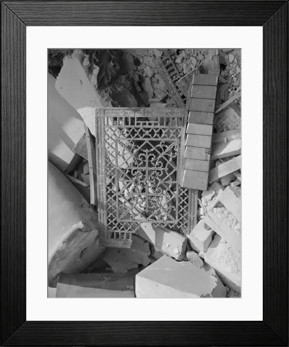 Framed Print : Fixture from a heating unit in a wrecked church on Independence Avenue, Washington, D. C, 1942. Creator: Gordon Parks Framed Print : Fixture from a heating unit in a wrecked church on Independence Avenue, Washington, D. C, 1942. Creator: Gordon Parks