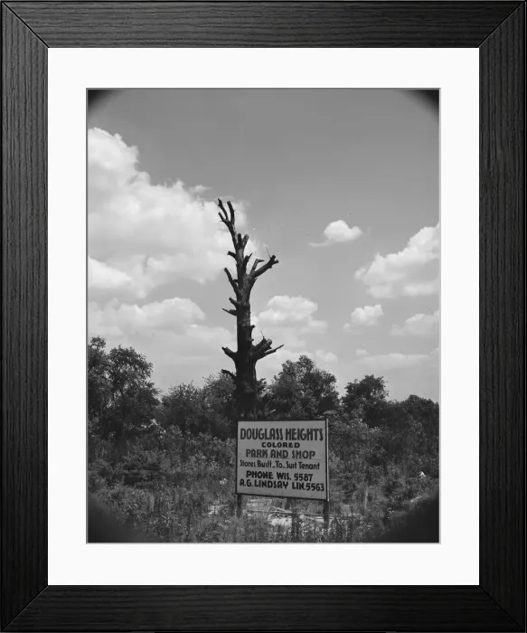 Framed Print : Sign on Alabama Avenue, Frederick Douglass housing project, Anacostia, D. C (vicinity), 1942. Creator: Gordon Parks Framed Print : Sign on Alabama Avenue, Frederick Douglass housing project, Anacostia, D. C (vicinity), 1942. Creator: Gordon Parks