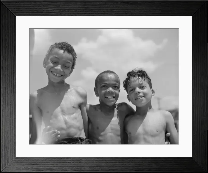 Framed Print : Three youngsters, Frederick Douglass housing project, Anacostia, D. C. 1942. Creator: Gordon Parks Framed Print : Three youngsters, Frederick Douglass housing project, Anacostia, D. C. 1942. Creator: Gordon Parks