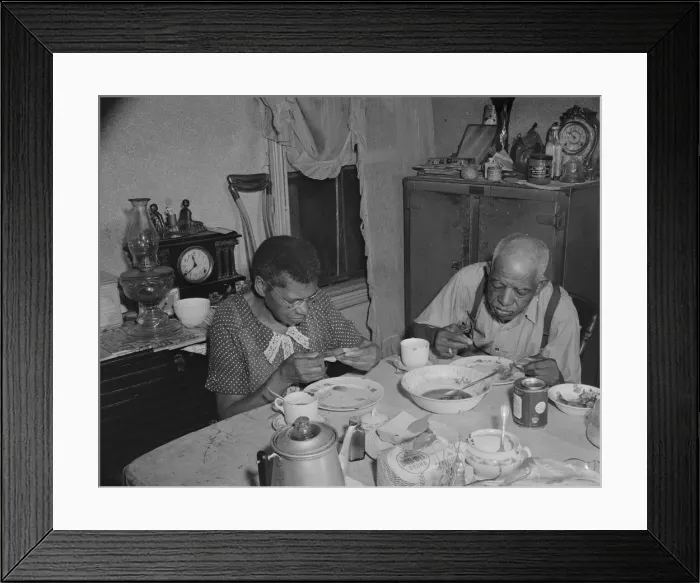 Framed Print : Elderly couple eating dinner at their home on Lamont Street, N. W. Washington, D. C. 1942. Creator: Gordon Parks Framed Print : Elderly couple eating dinner at their home on Lamont Street, N. W. Washington, D. C. 1942. Creator: Gordon Parks