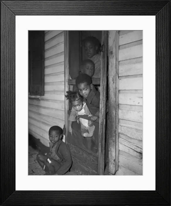 Framed Print : Negro children in the front door of their home, Washington (southwest section), D. C. 1942. Creator: Gordon Parks Framed Print : Negro children in the front door of their home, Washington (southwest section), D. C. 1942. Creator: Gordon Parks