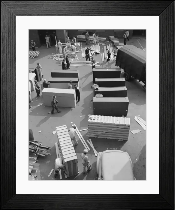 Framed Print : Possibly: United States government workers and carpenters making crates... Washington, D.C. 1942. Creator: Gordon Parks Framed Print : Possibly: United States government workers and carpenters making crates... Washington, D.C. 1942. Creator: Gordon Parks