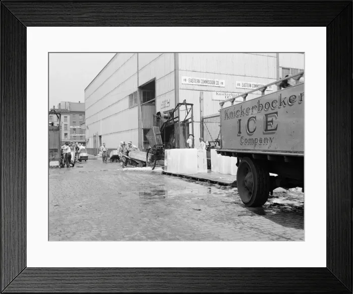 Framed Print : Ice which is used to store fish on boats that bring their catches into Fulton... New York, 1943. Creator: Gordon Parks Framed Print : Ice which is used to store fish on boats that bring their catches into Fulton... New York, 1943. Creator: Gordon Parks