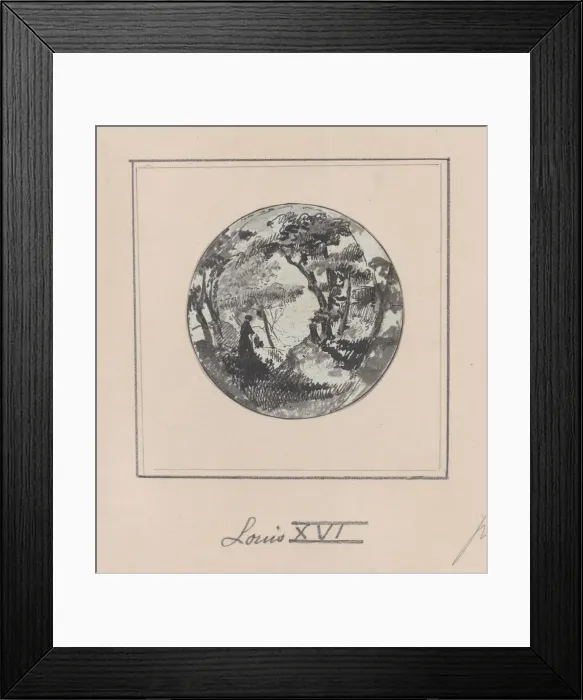 Framed Print : Landscape with a hidden silhouette of Louis XVI, 1794-1815. 1794-1815. Creator: Anon Framed Print : Landscape with a hidden silhouette of Louis XVI, 1794-1815. 1794-1815. Creator: Anon