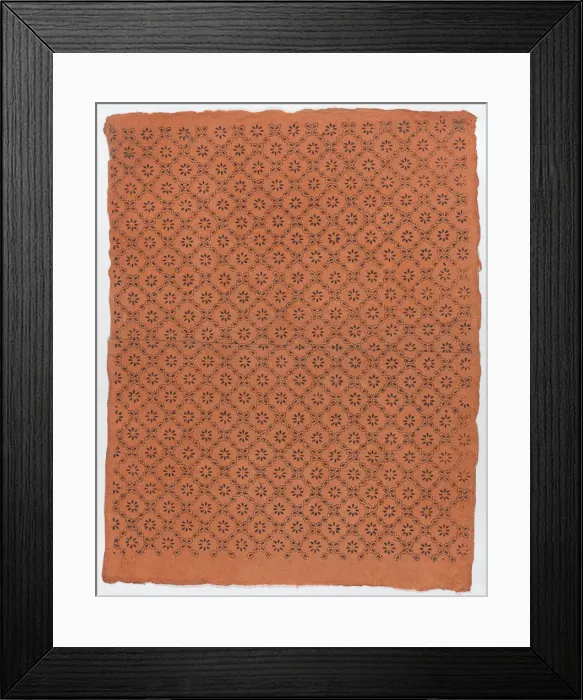 Framed Print : Sheet with overall floral dot pattern, late 18th-mid-19th century. late 18th-mid-19th century. Creator: Anon Framed Print : Sheet with overall floral dot pattern, late 18th-mid-19th century. late 18th-mid-19th century. Creator: Anon